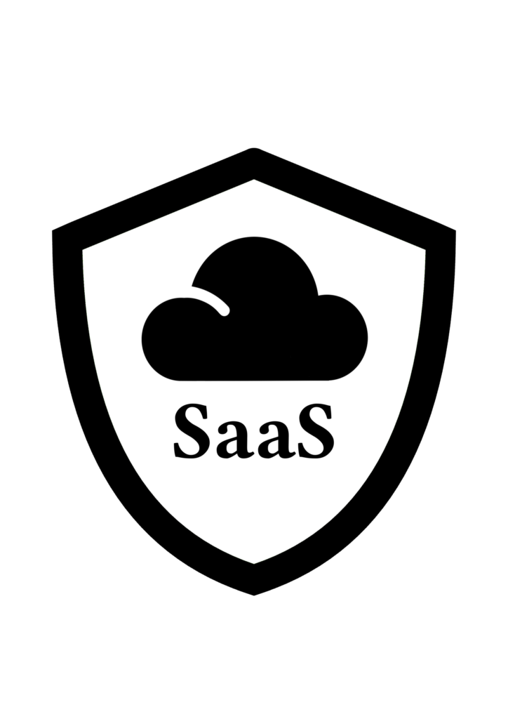 Private Cloud Apps icon – A cloud with 'SaaS' text within a shield, representing locally-managed business software and private cloud applications.