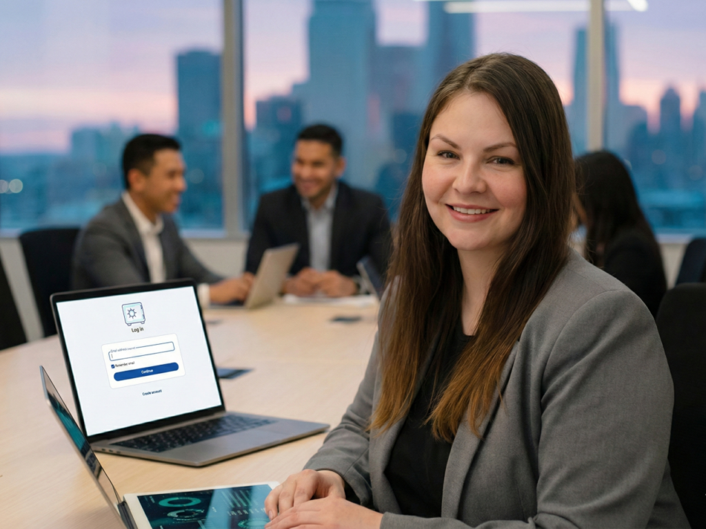 Jaclyn, COO and co-founder of Cree IT, managing operations for a female Indigenous-owned IT corporation in Hay River.
